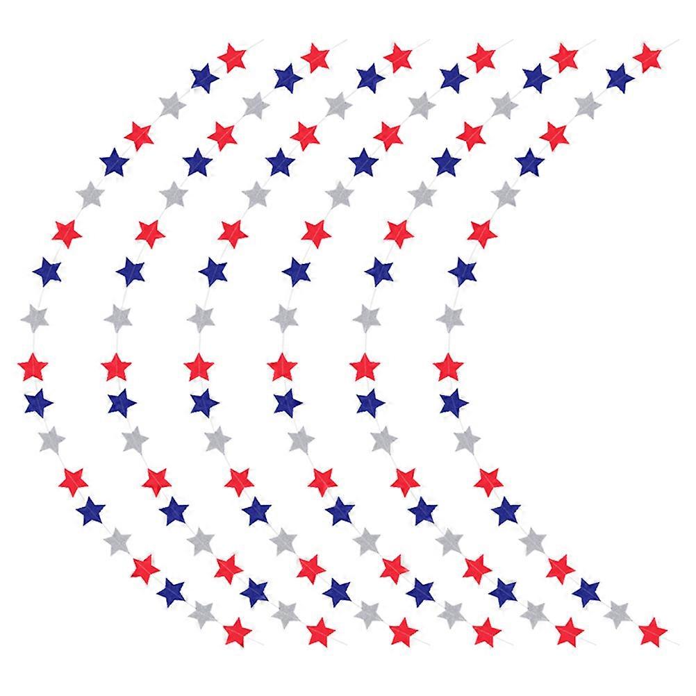 Independence Day Decorative Banner Five-Pointed Star for 6Pcs
