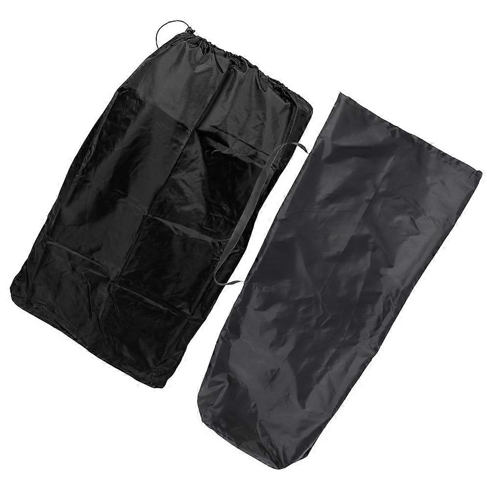 Black Cloth Stroller Travel Bag with Lockable Drawstring for Airplane Gate Check and Storage Use Fits Most Strollers