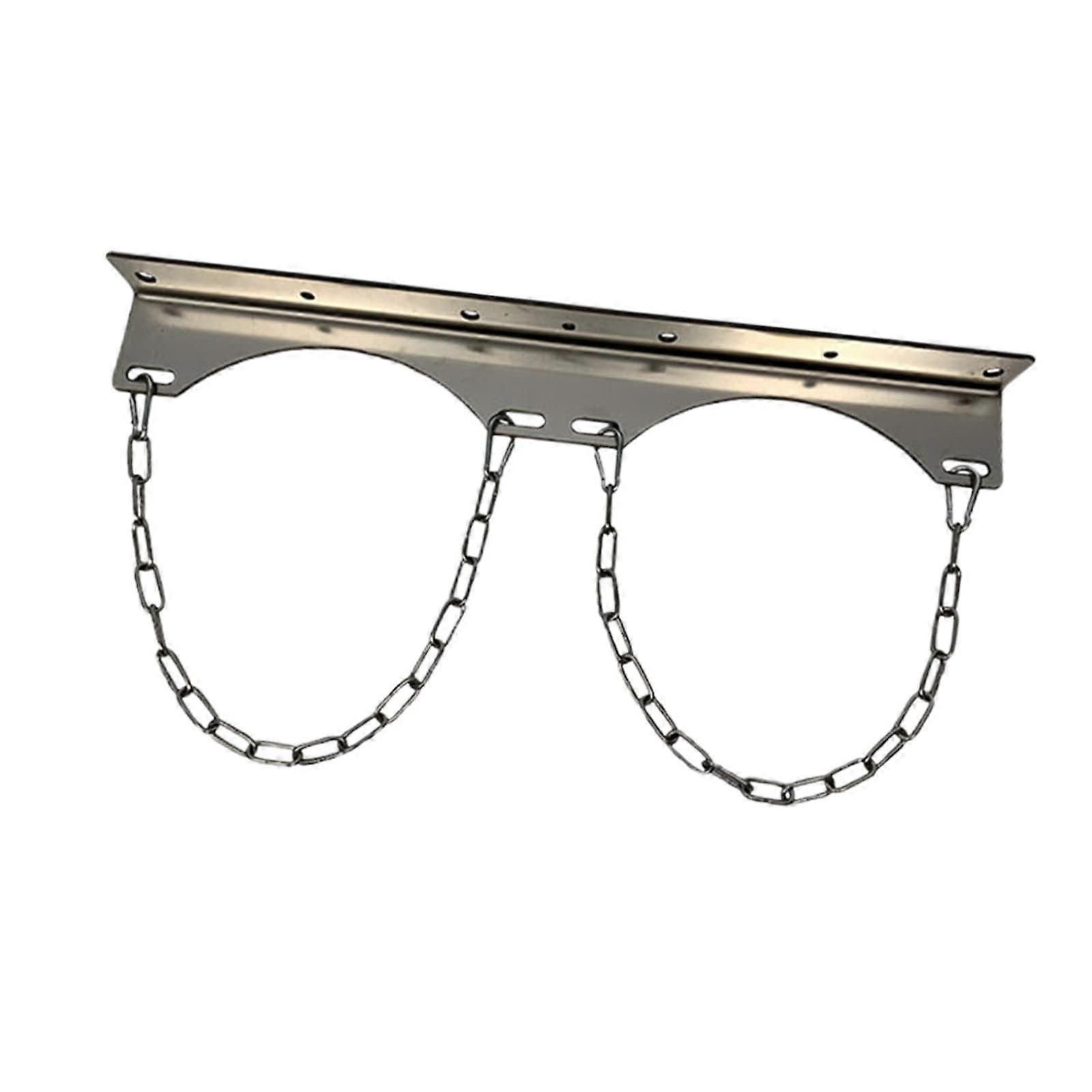 Gas Cylinder Bracket Wall Mount Double Gas Bottle Holder with Chain for Enhanced Safety Type 2