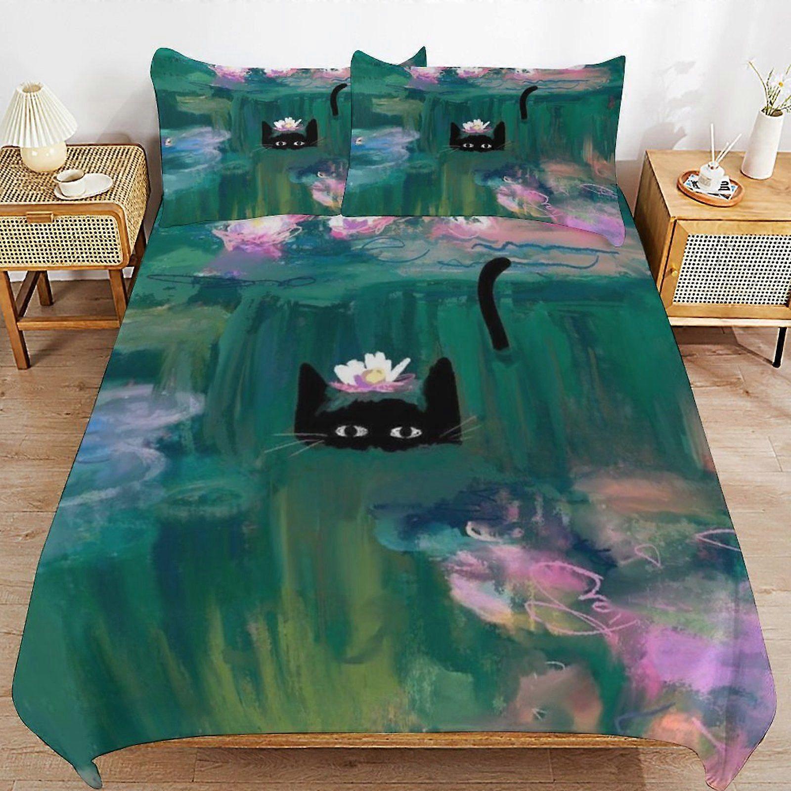 Monet painting Gentle Handling Long Use Finish Smooth Zipper Function Duvet Cover Sets Comfortable Sleep