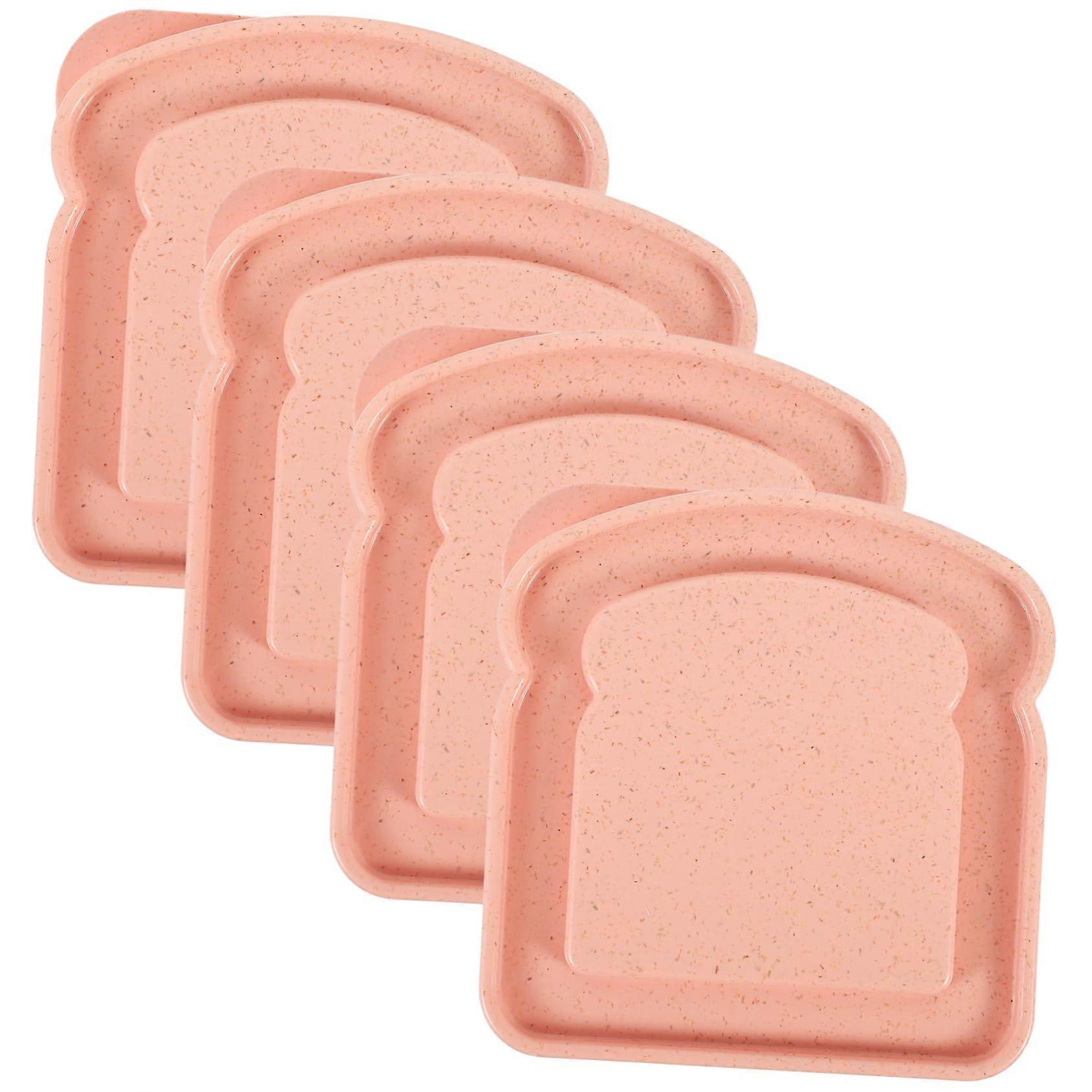 4Pcs Bamboo Fiber Bread Storage Container with Airtight Freshness Seal for Picnic Snacks