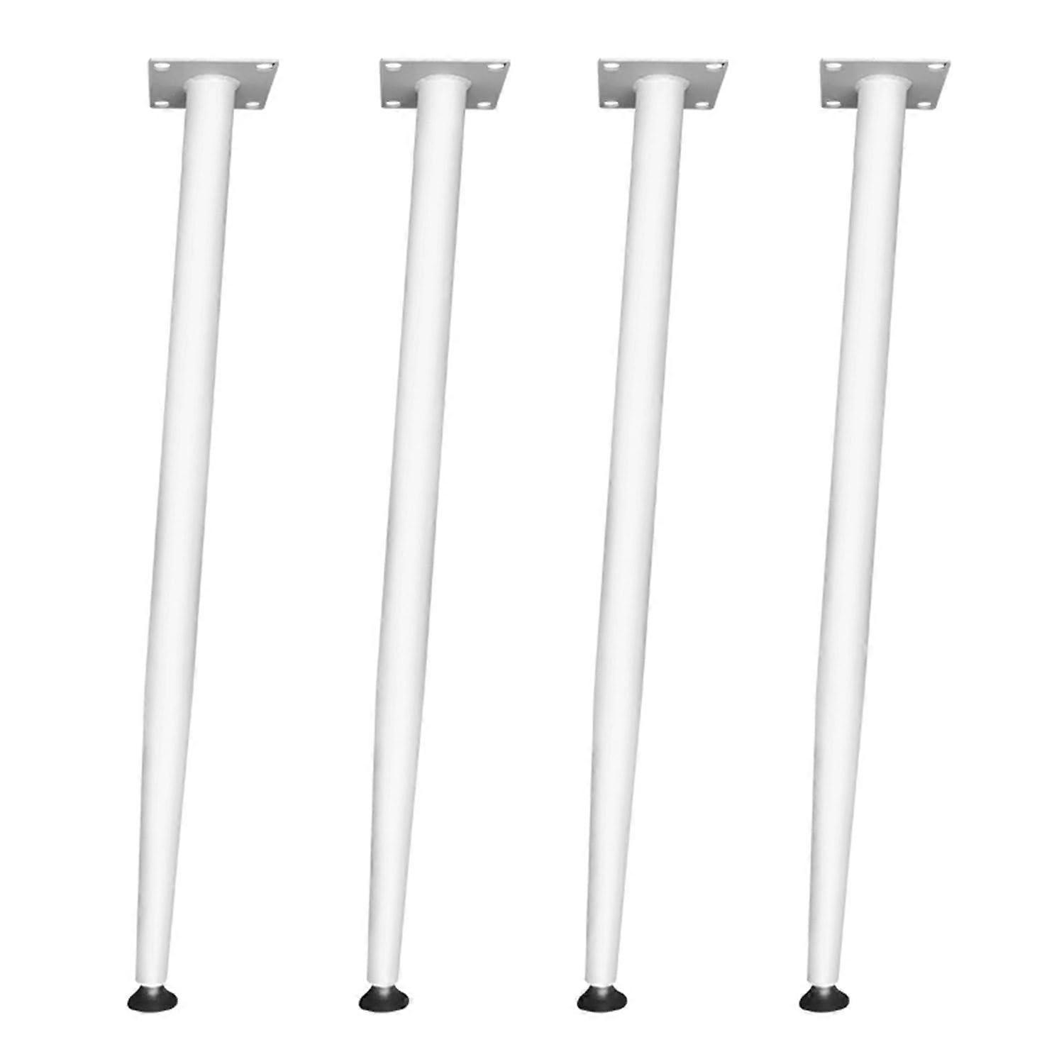 Heavy Duty Metal Table Legs 17 Inch White Slanted Set of 4 for Dining Table DIY with Adjustable Pads