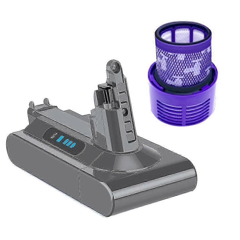 Compatible with Replacement 21.6V Battery Adapter and Filter for Dyson V10, SV12,