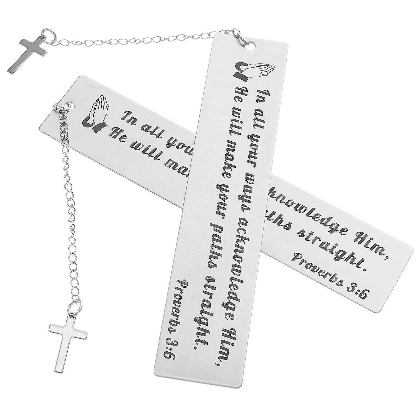 White Metal Bookmark Functional Book Reading 2Pcs Stylish Book Marks