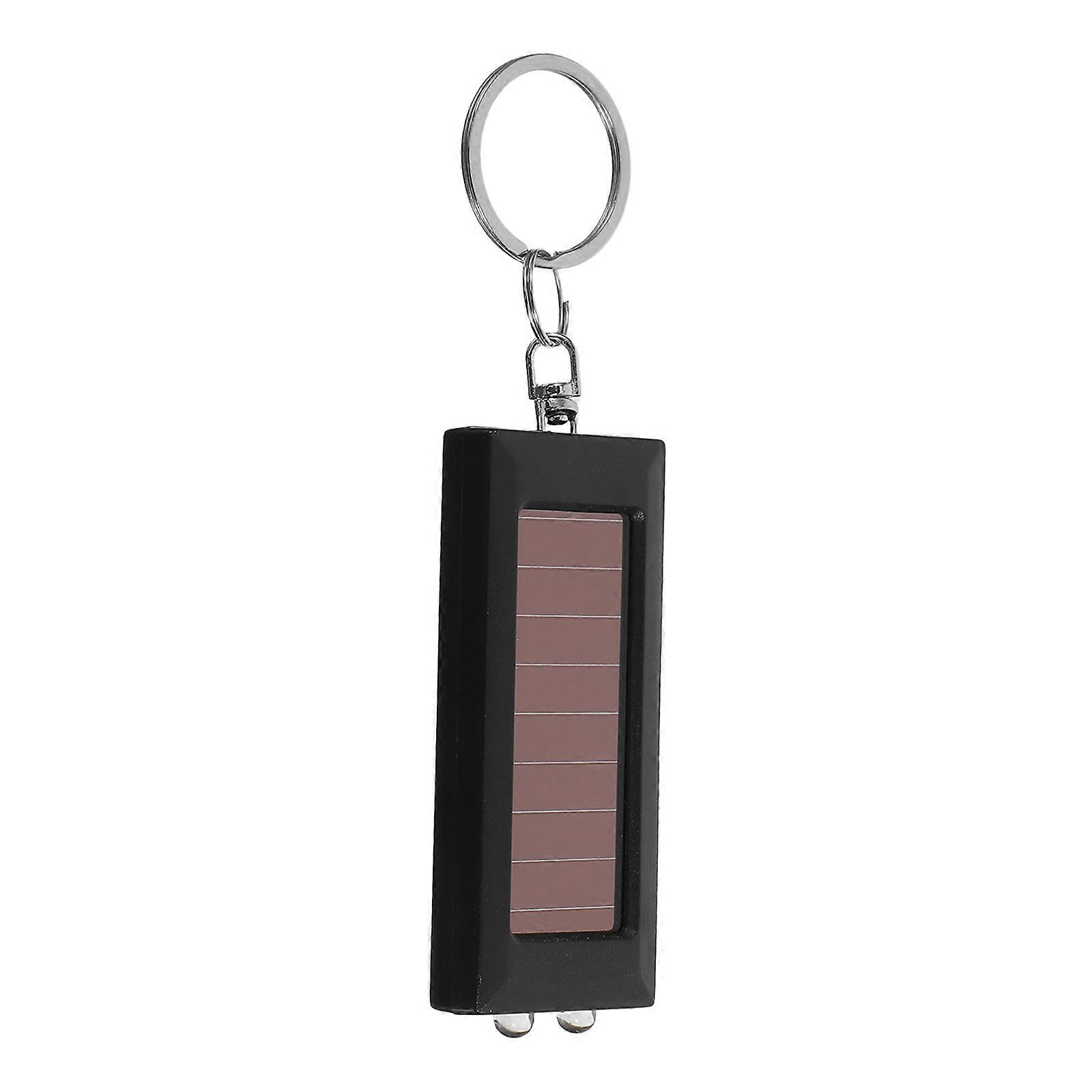 Solar Powered Flashlight for Travel Use with Keychain Hook Mini LED Light