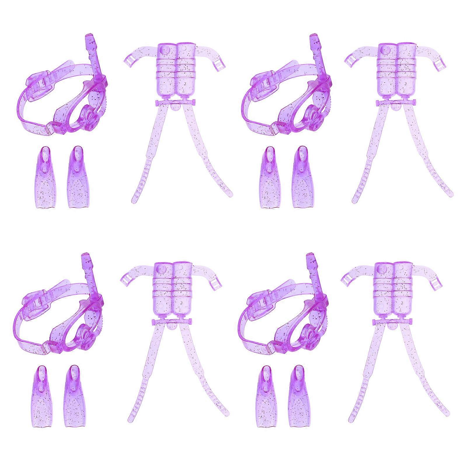 Plastic Doll Diving Kit for Imaginative Play 4Sets for Dolls