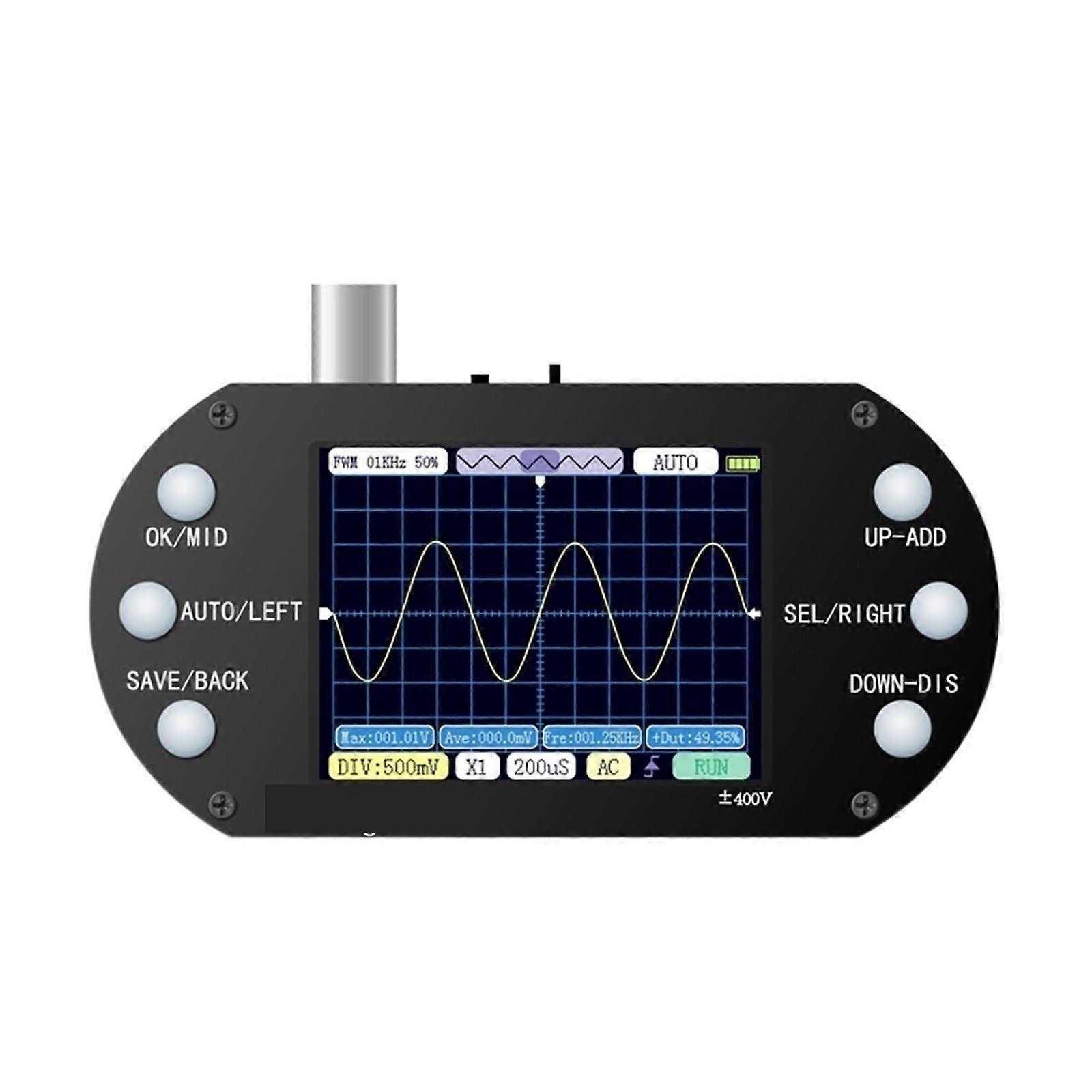 Handheld Digital Oscilloscope 2.4 Inch TFT 500KHz Bandwidth Resolution with Trigger Functions