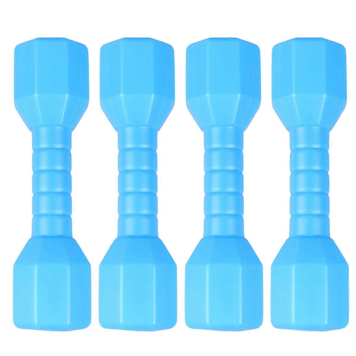 Exercise Dumbbells Plastic Octagonal Dumbbell for Kids 4Pcs Blue Set