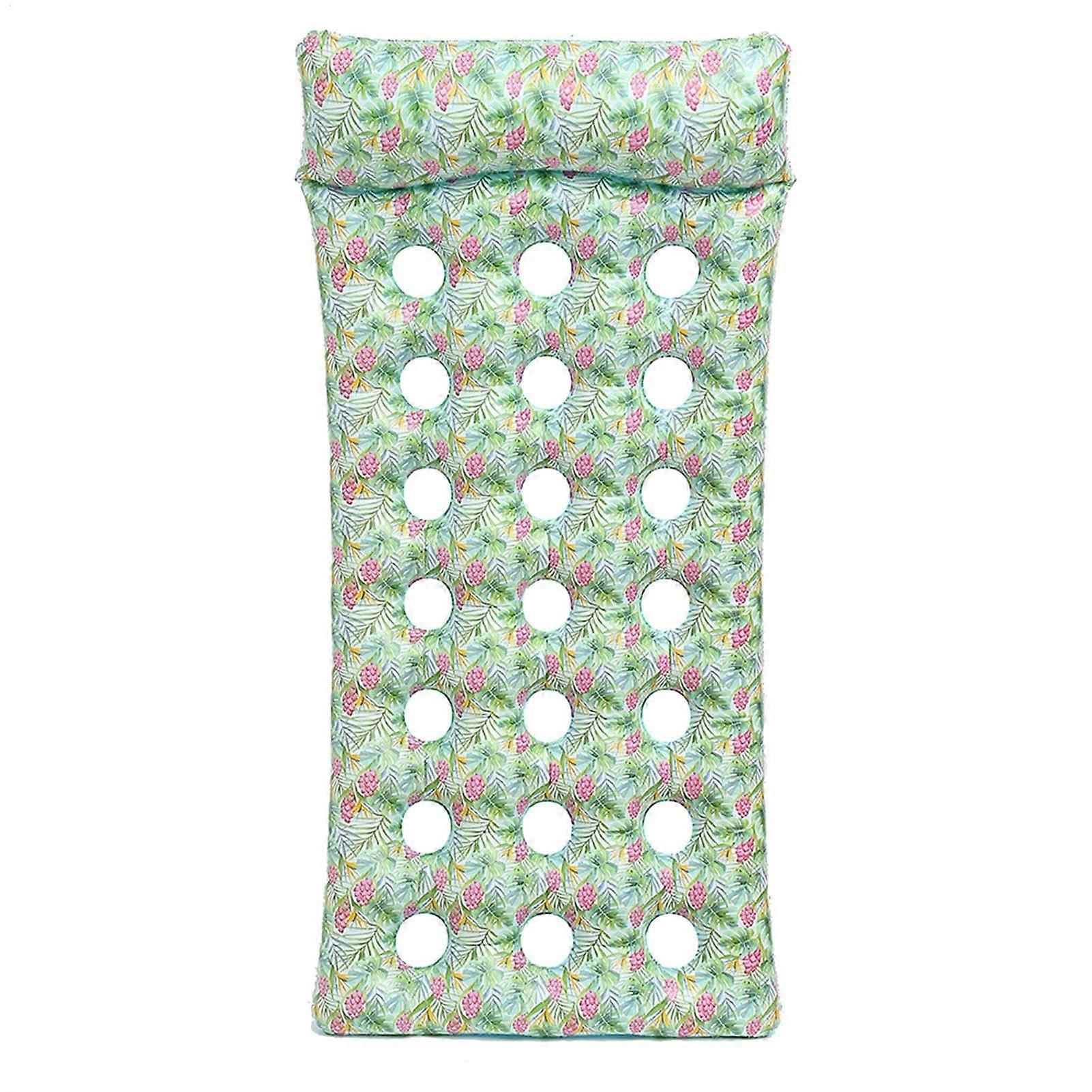 Pool Float for Adults Inflatable Lounger PVC Floating Bed 190x88cm Jungle Pattern TearResistant