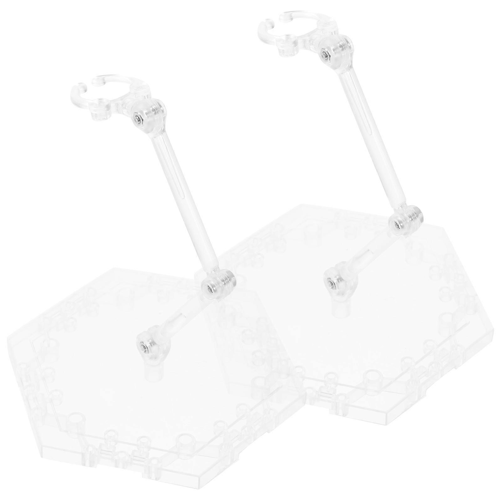 Transparent PVC Action Figure Stands for 2Pcs Adjustable Model Display