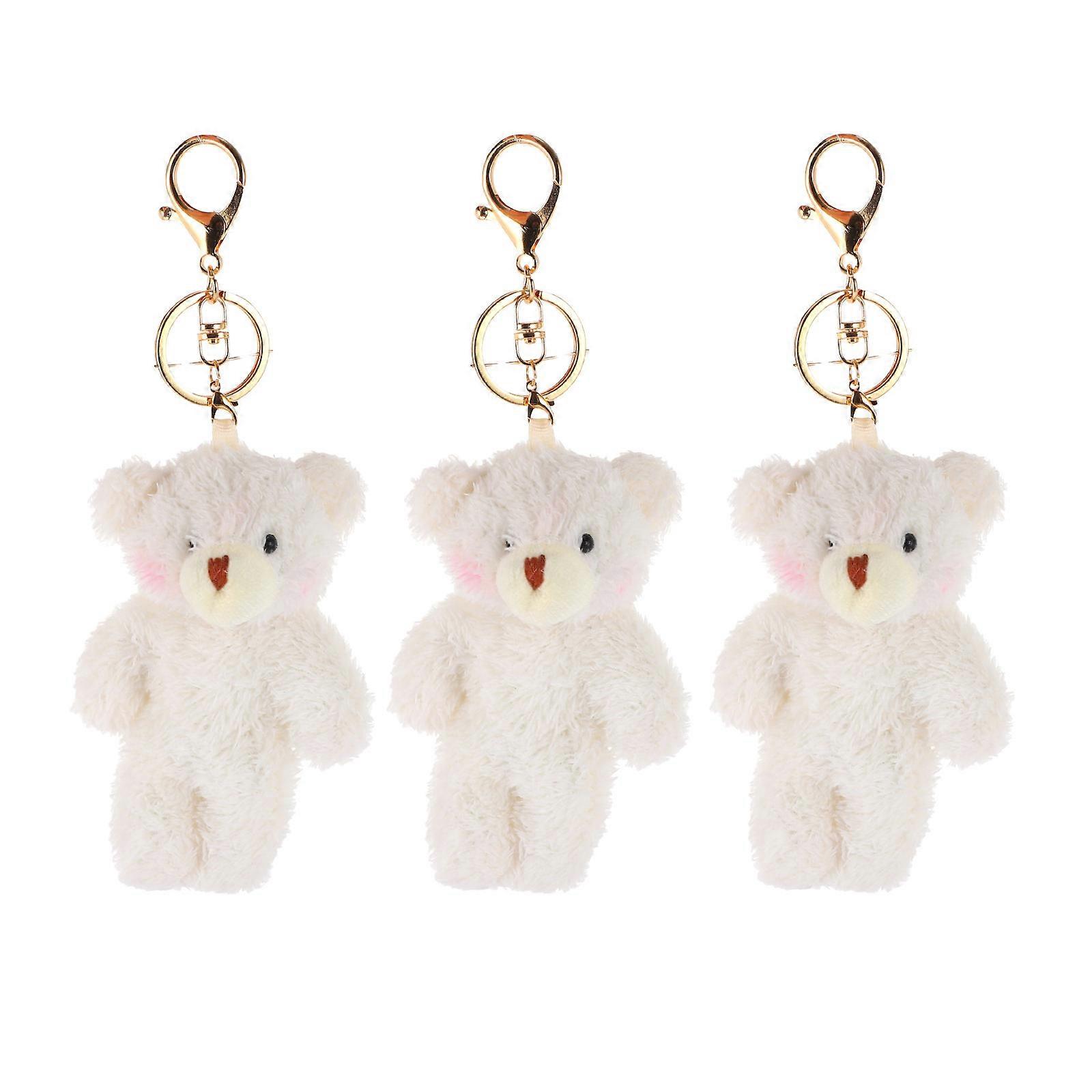 Bear Pendant Decor Small Bear Keychain Hanging Pendant for Decor 3Pcs