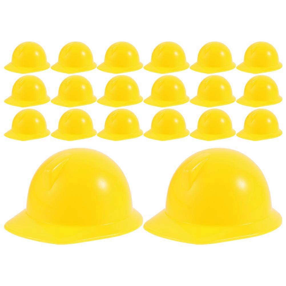 Dolls Construction Hat Mini Hard for Home Use 20Pcs Yellow