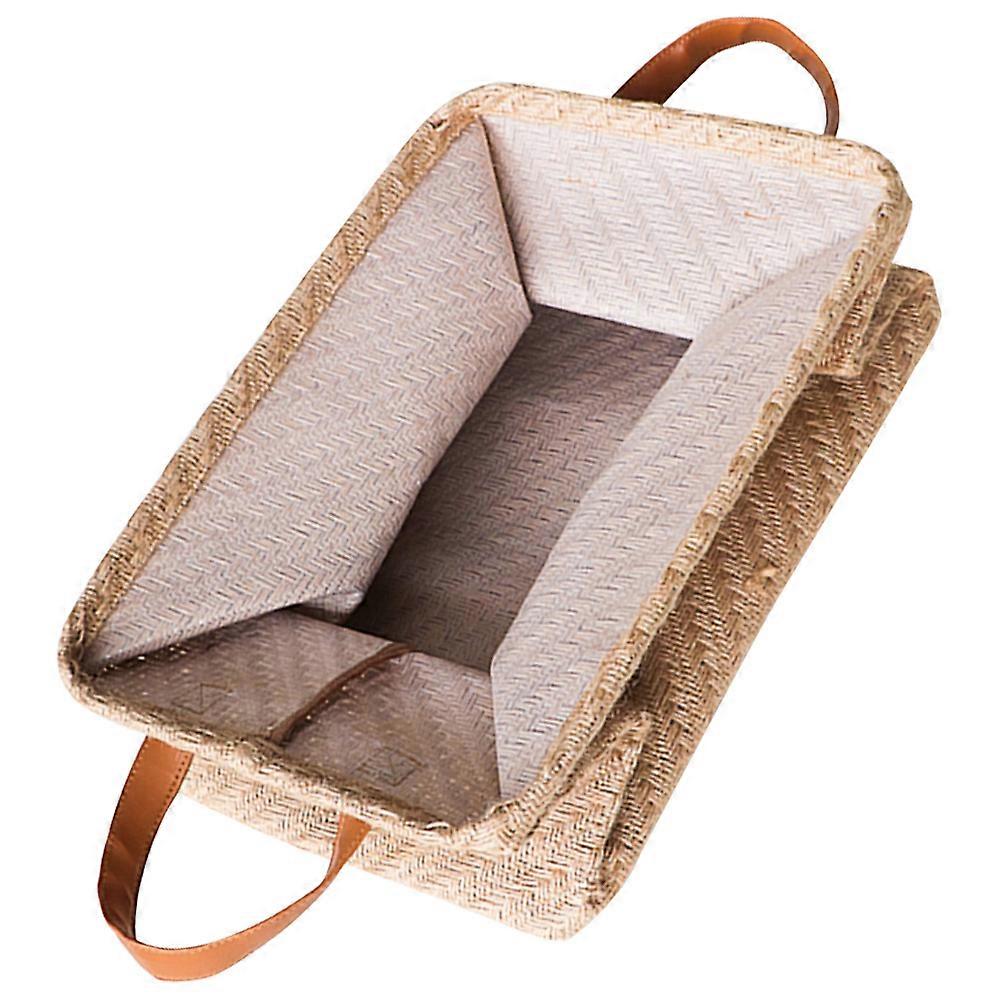 Household Fabric Storage Basket Beige for Storage Large Container