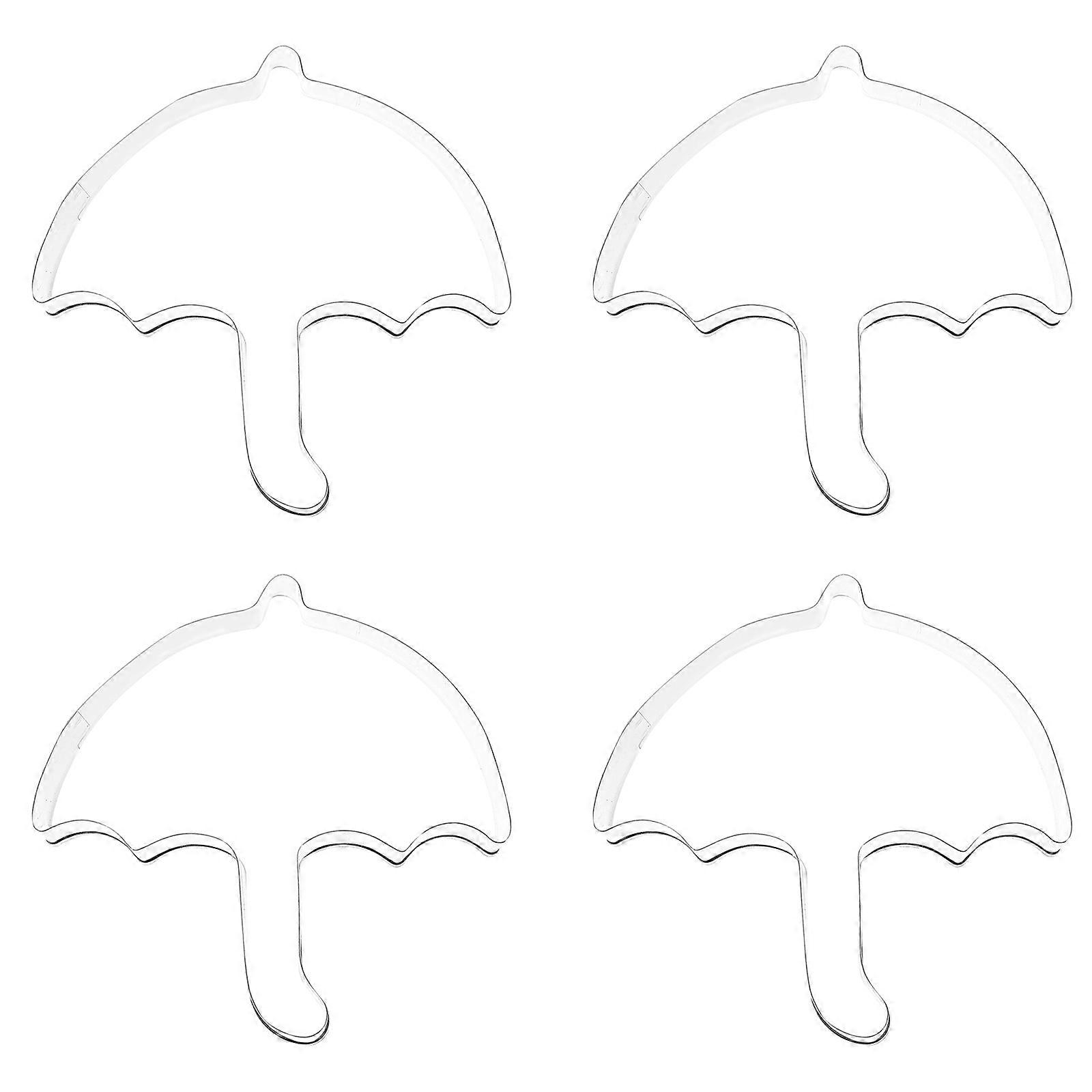 Umbrella Shape Baking Mold Stainless Steel for DIY Biscuit Making 4Pcs Set