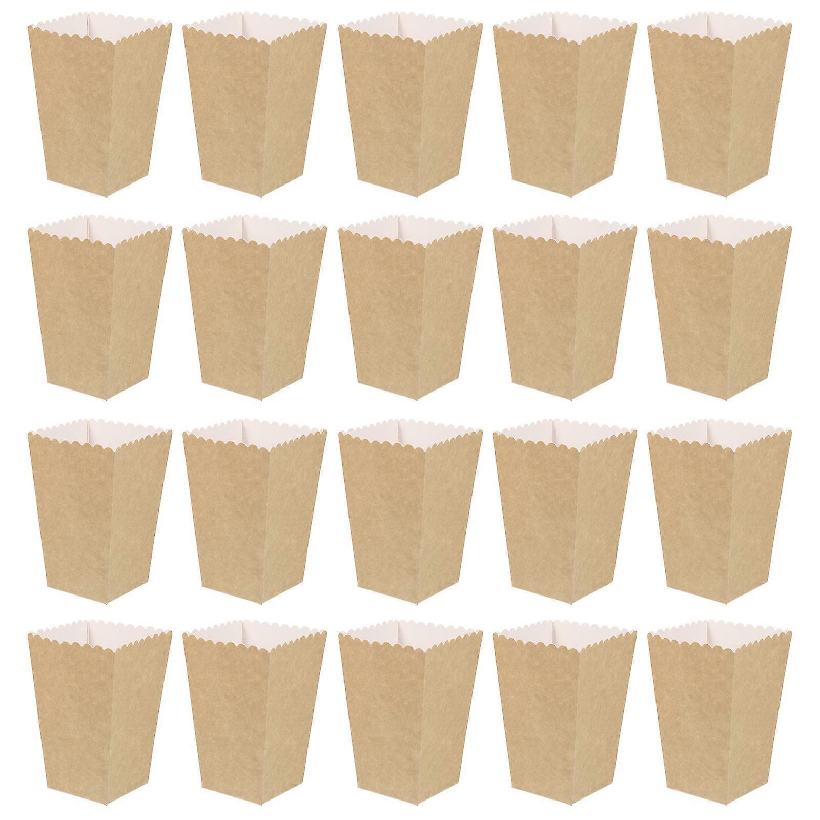 Popcorn Paper Box Kraft Material for Storage Use 50Pcs Popcorn Boxes Set