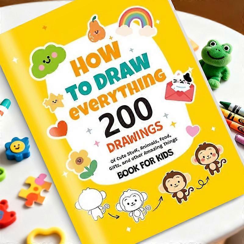 Cute Monkey Cover, Containing Over 200 Patterns, Step-by-step Drawing Book: How To Draw Anything for Beginners in Drawing