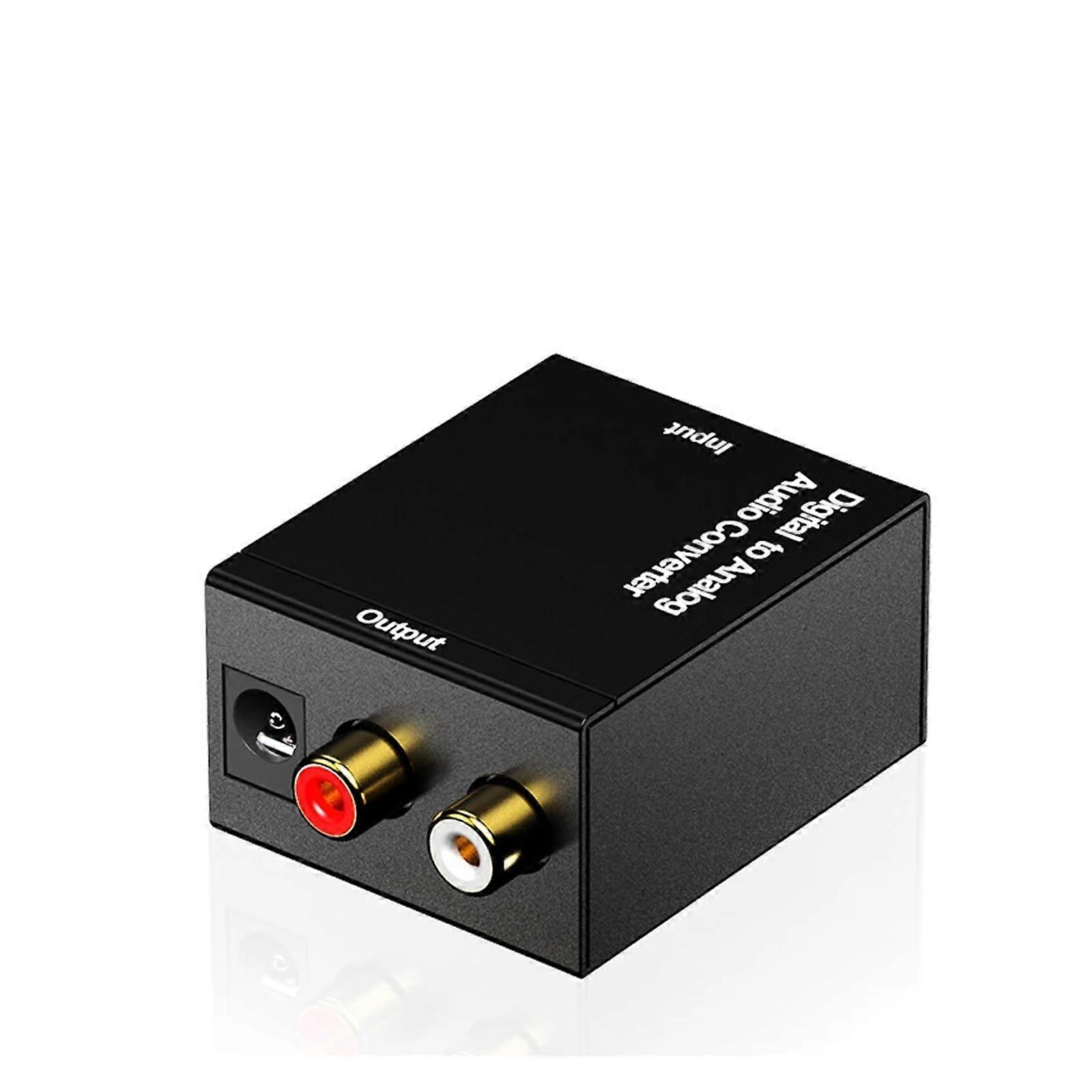 Digital to Analog Audio Converter with Optical Coaxial RCA Inputs, Energy Saving Compact Black