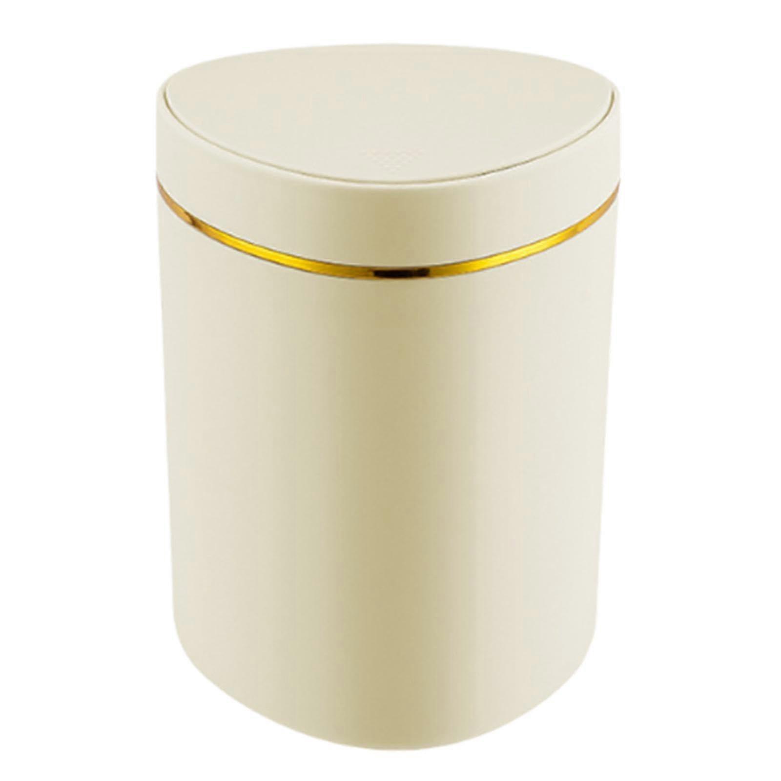 Desktop Trash Can with Removable Lid, Compact Mini Waste Bin for Office or Bedroom, Yellow