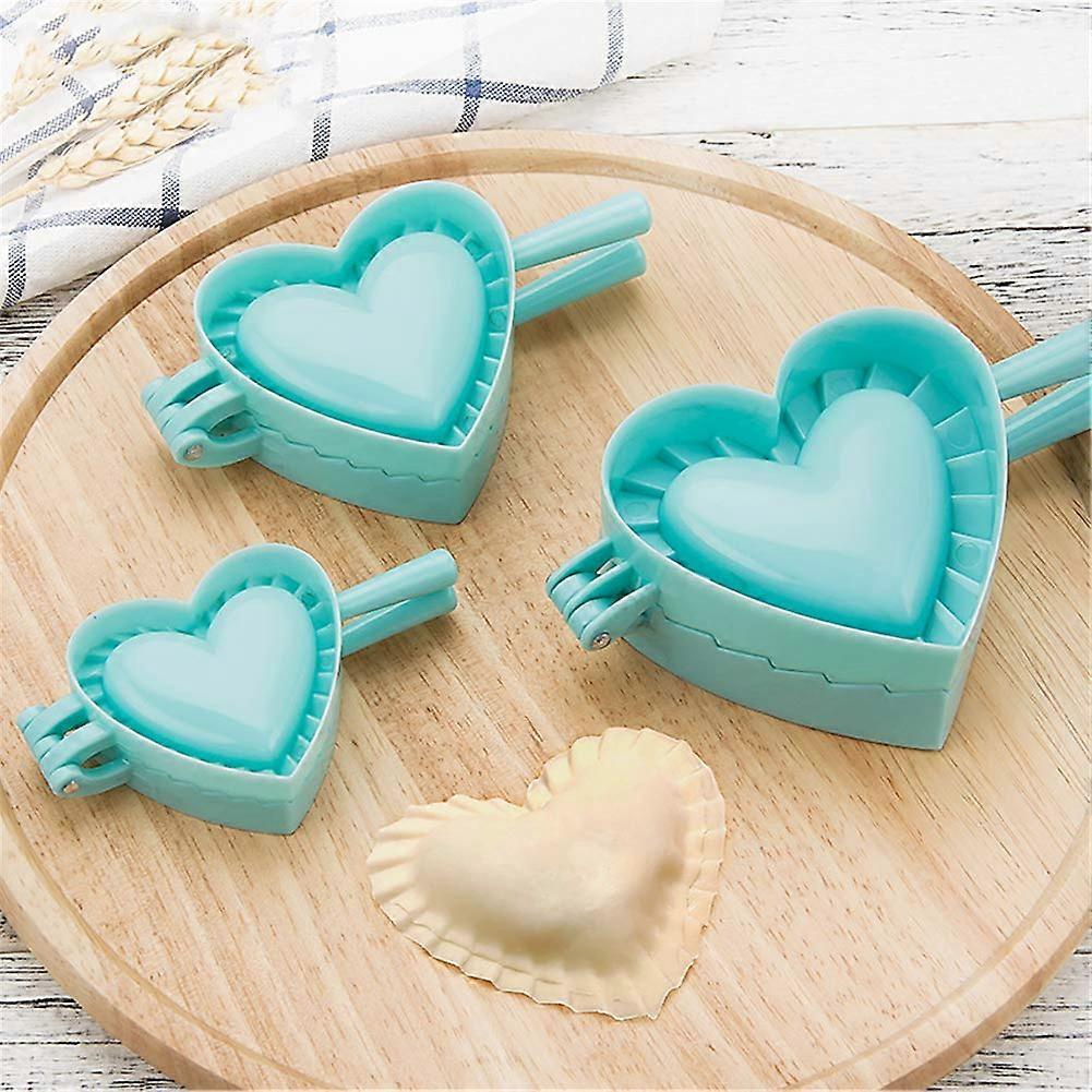 Heart Shape Dumpling Maker Set, 3 Pack Plastic Pierogi and Ravioli Press S M L for Easy Dough