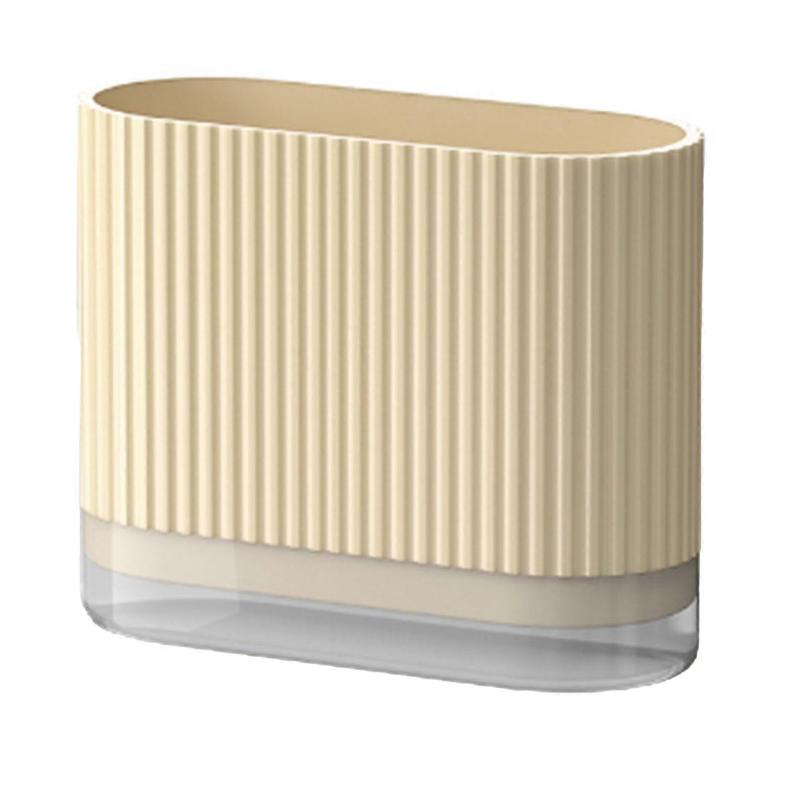 Utensil Holder with Efficient Drainage, Compact Cutlery Organizer for Kitchen Counter, Beige