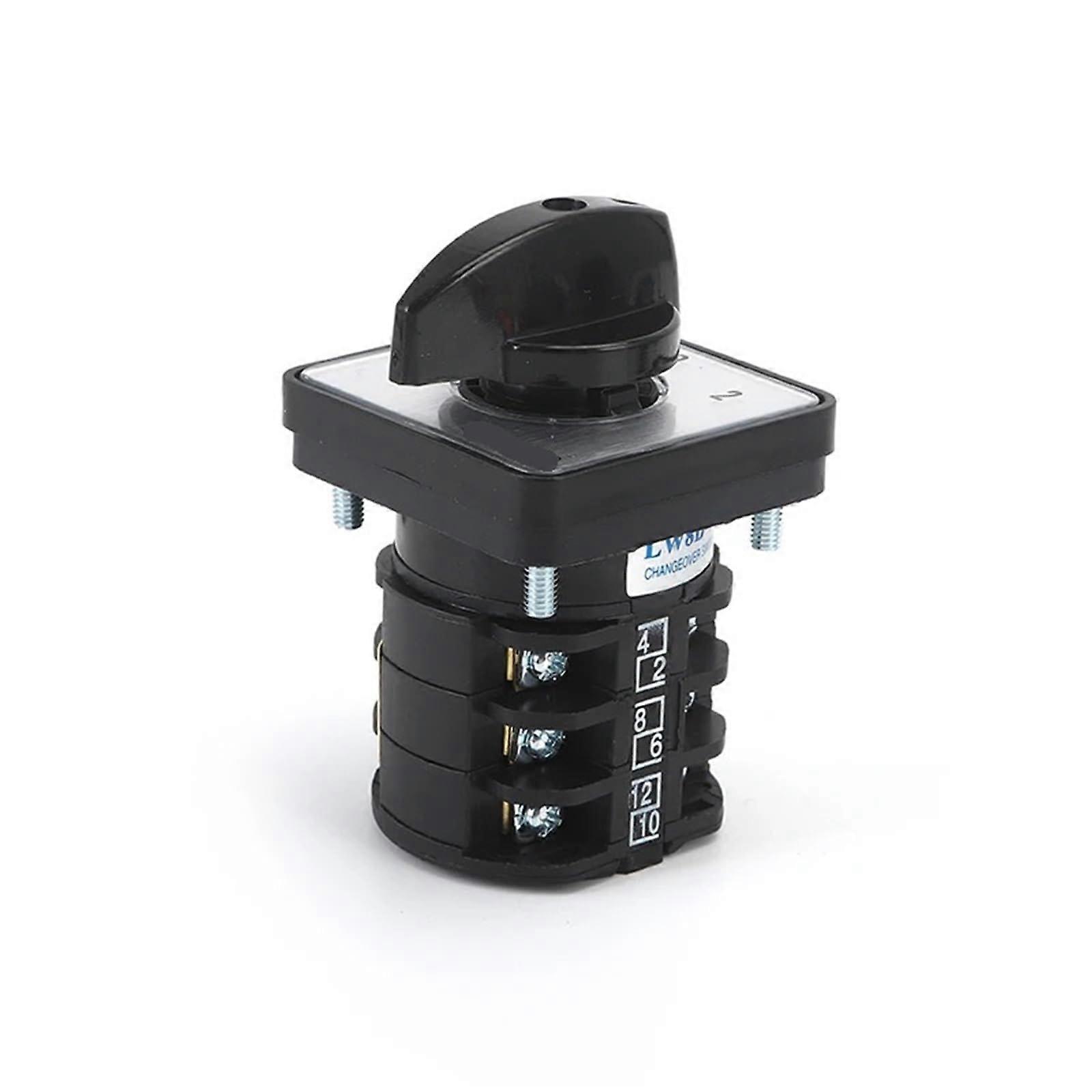 LW8D 3 Position 12 Pole Rotary Switch 10A Durable Changeover Control for Panel Mount