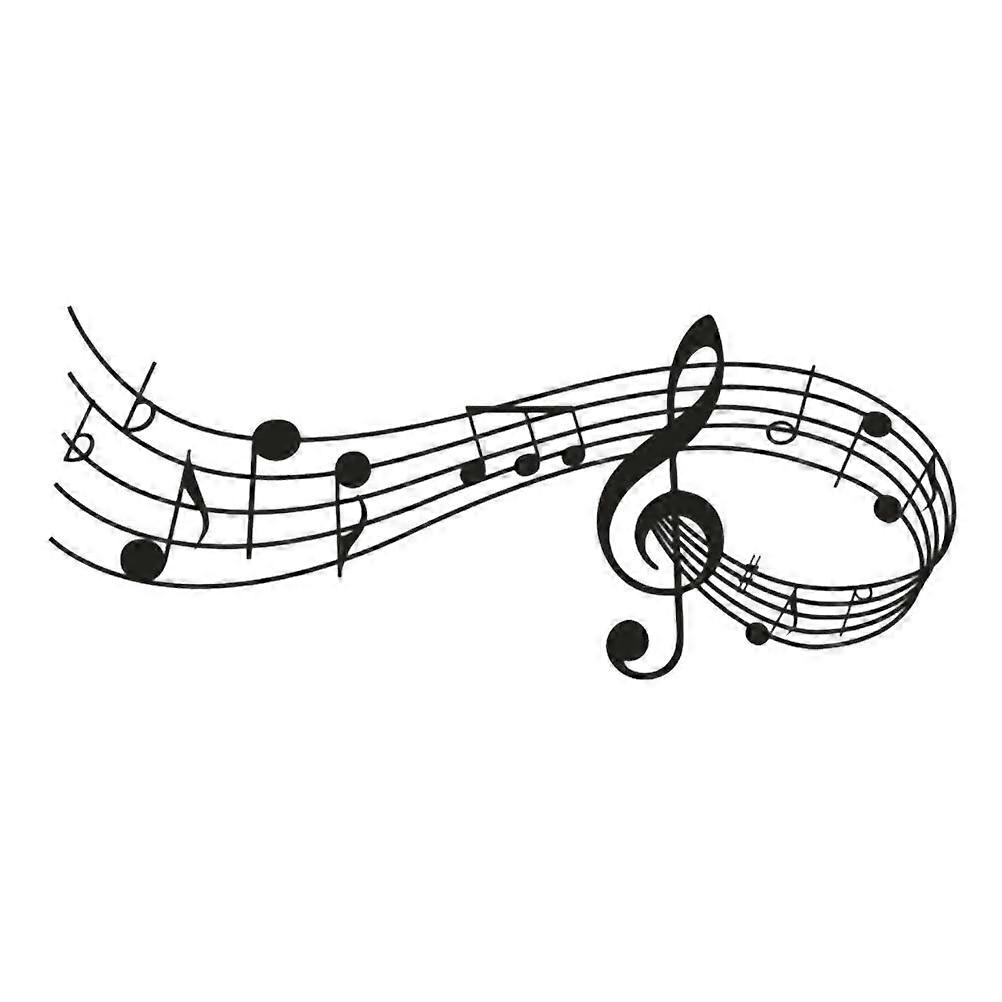 1pc Music Notes Environmental Decoration Wall Paste Wall Sticker Decals for Home Decor (Black)