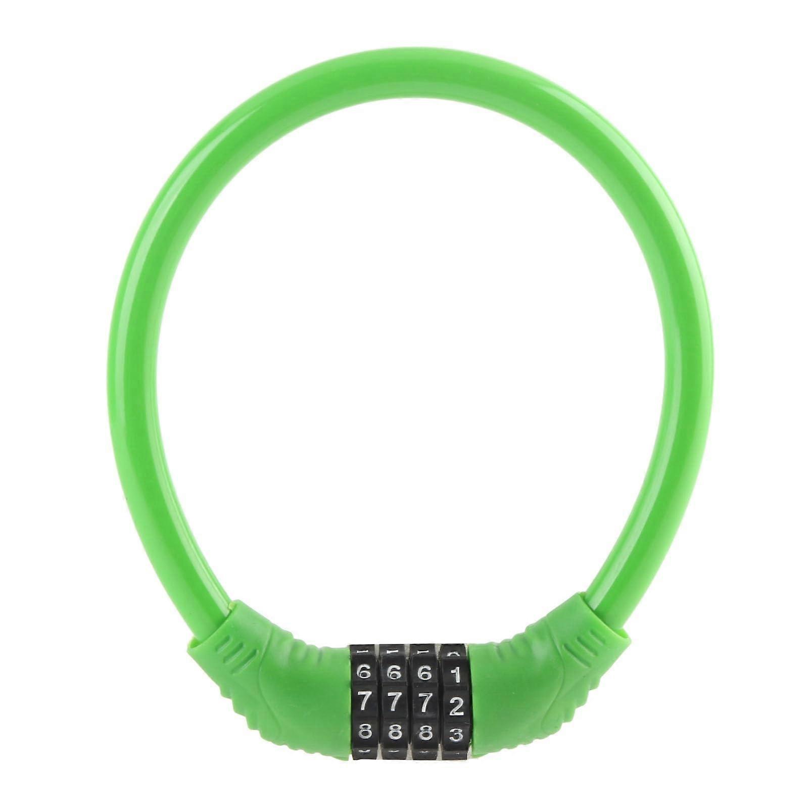 Bike Lock Cable with 4Digit Combination, Weatherproof AntiTheft Bicycle Security (Green)