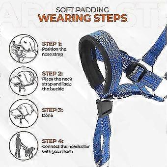adjustable no-pull dog head halter with safety straps
