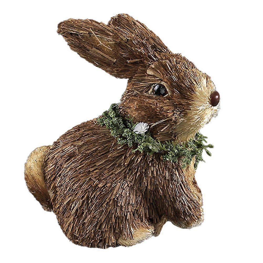 1Pc Hand-woven Rabbit Adornment Emulation Desktop Decor Easter Ornament