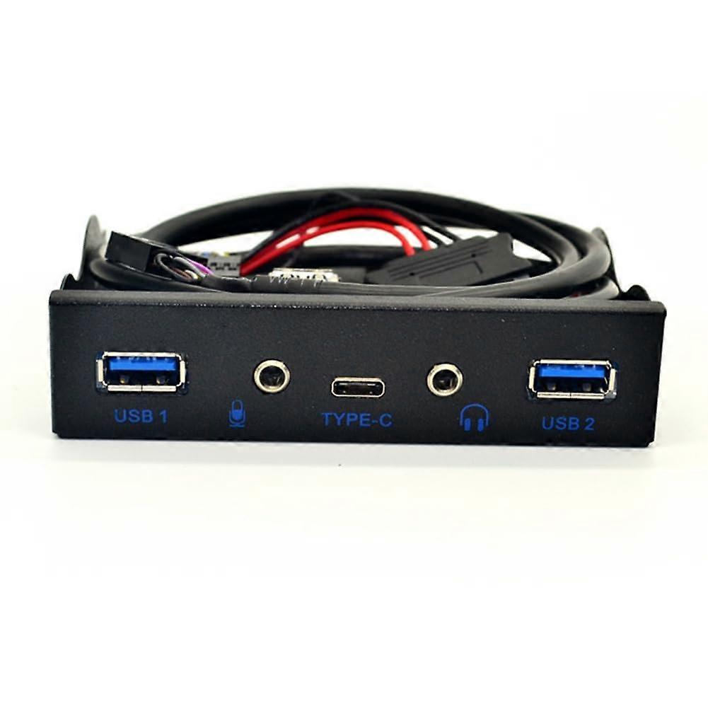 USB 3.1 TypeC 5 Port Front Panel Desktop Hub with USB 3.0, Audio Jack and Mic