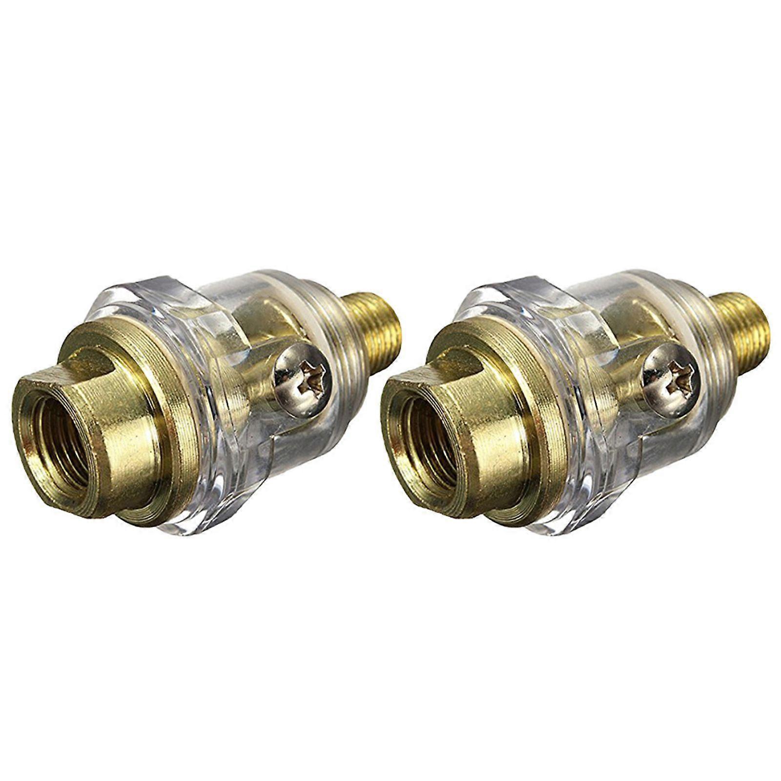 2pcs 1/4 Inch Mini In-Line Oiler Lubricator for Air Compressor Pipe Tool
