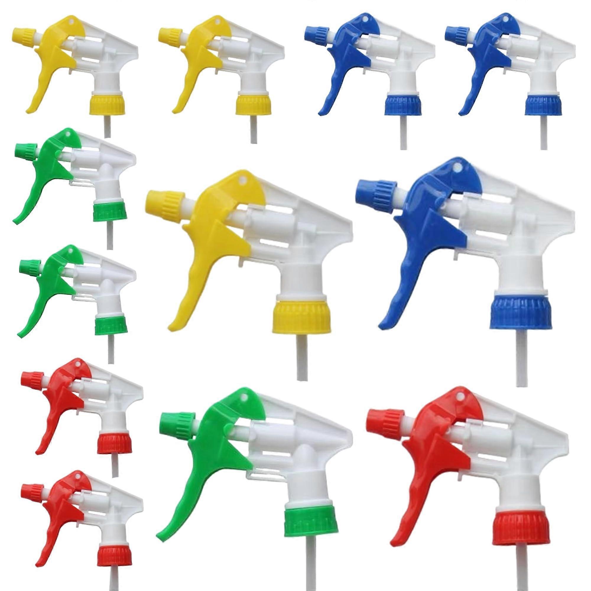 Spray Bottle Nozzle Replacement 12 Pack with Adjustable Trigger Sprayer Tops for Cleaning and Gardening