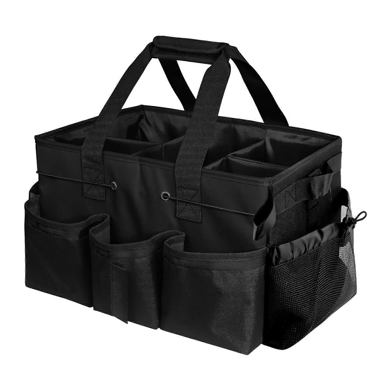 Cleaning Caddy Bag Waterproof MultiPocket Organizer with Adjustable Compartments for Housekeepers