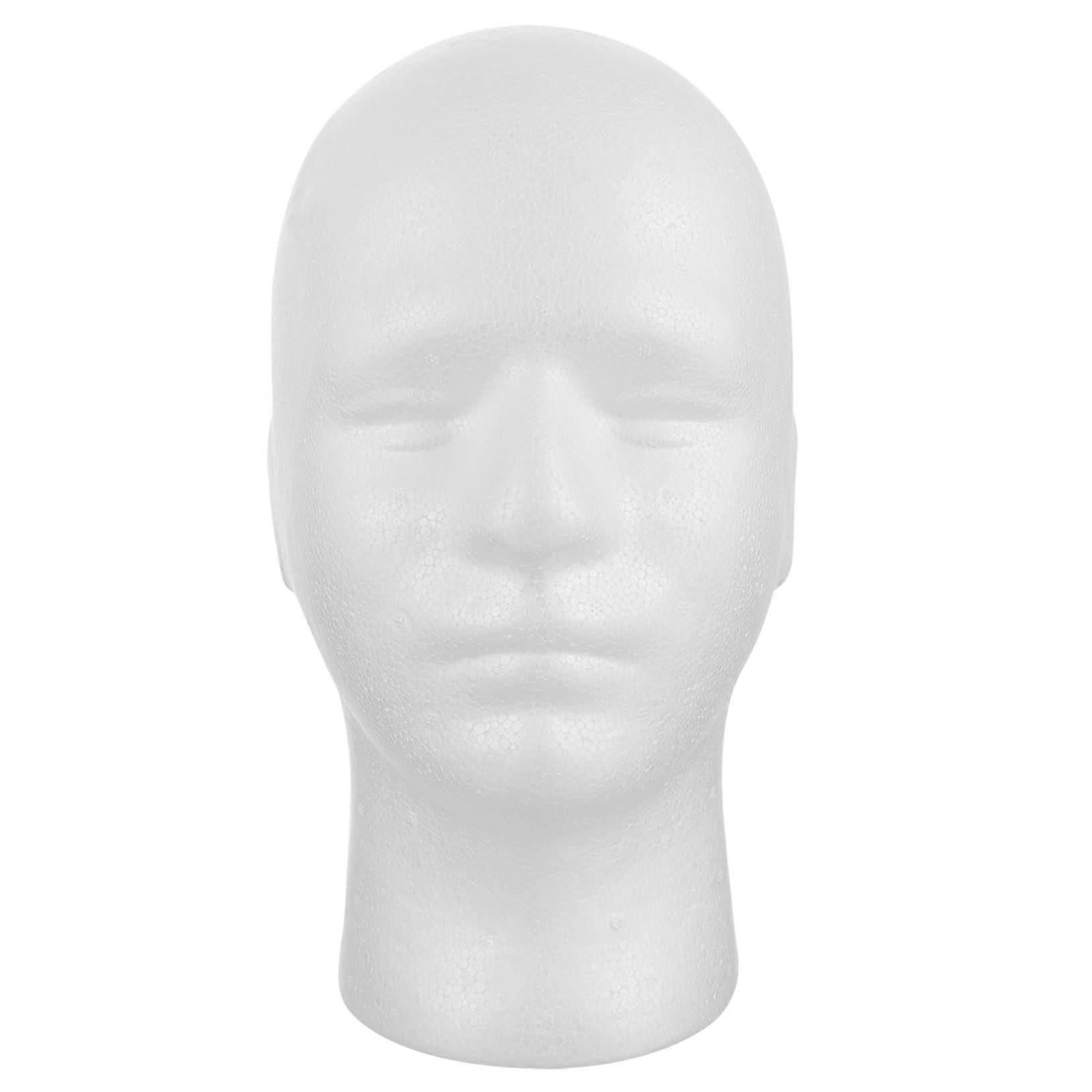 Male Bald Mannequin Head for Wig and Hat Display with Durable Stable Base