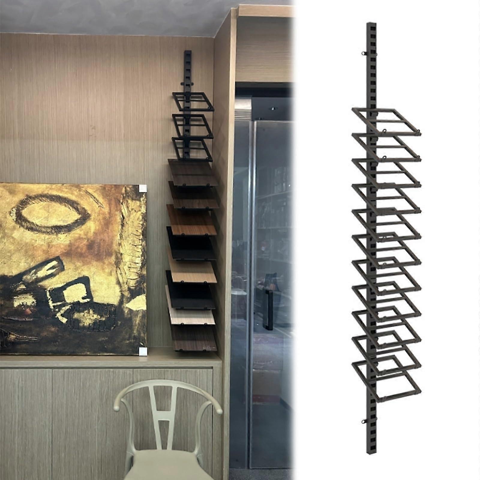 Tile Display Rack Wall Mounted Metal Stand for Ceramic and Porcelain Samples, Black 7.9FT