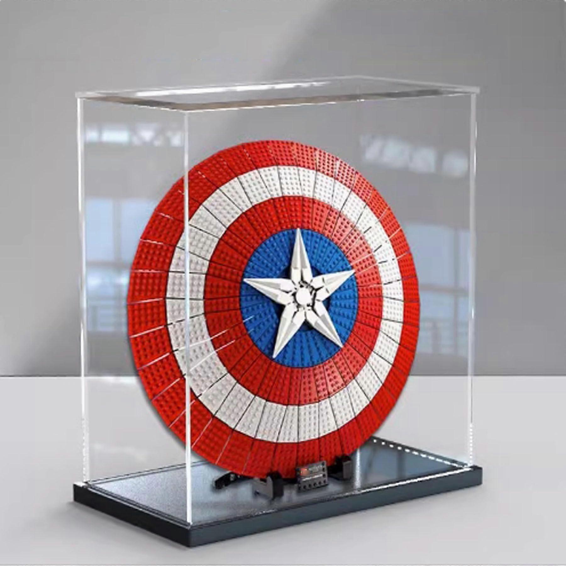 Acrylic Display Case for  76262 Shield with Matte Black Base, Dustproof Waterproof Protection