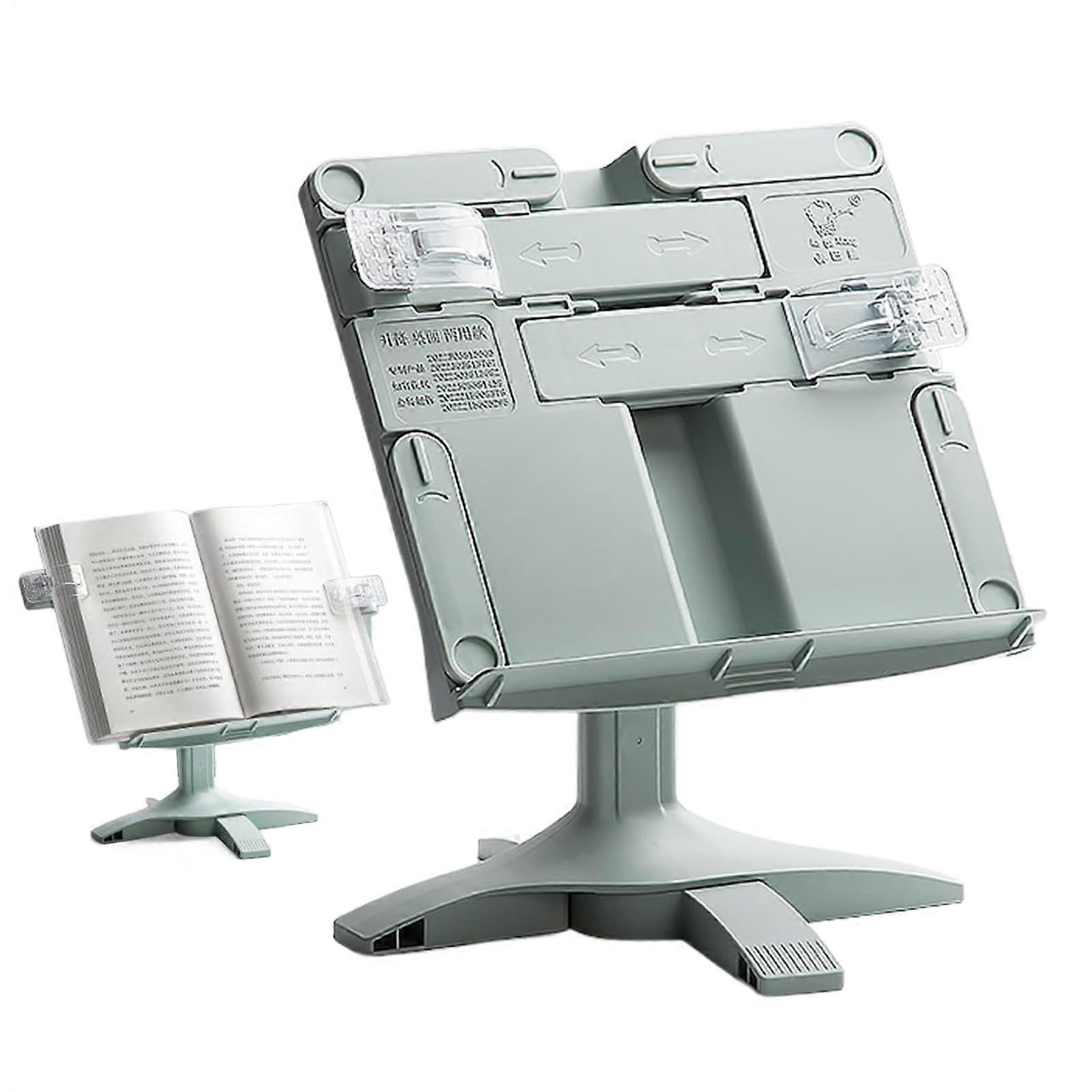 Adjustable Book Stand with Tilt Angle and Ergonomic Eye Alignment, Foldable for Reading and Study, Green