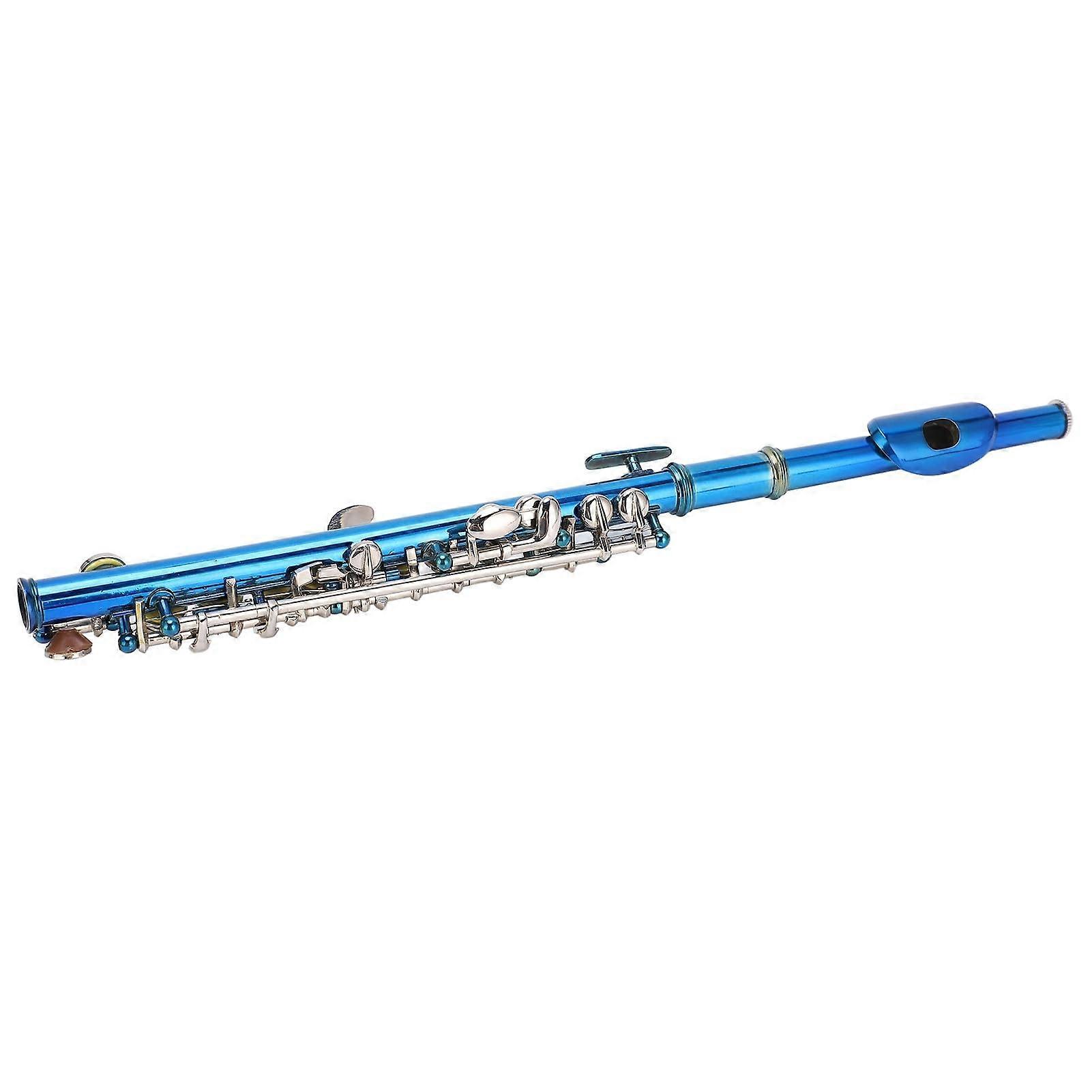 Blue Copper Piccolo Flute for Beginners with Deep Tone, 6Hole Durable Lightweight Design