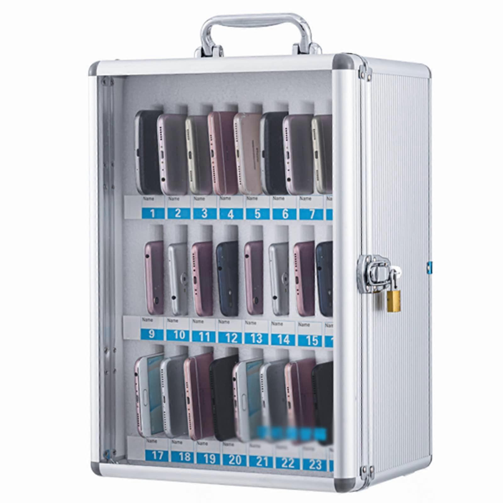 Wall Mounted Lockable Phone Storage Cabinet 60 Slot Secure Mobile Device Locker for Kitchen Restaurant