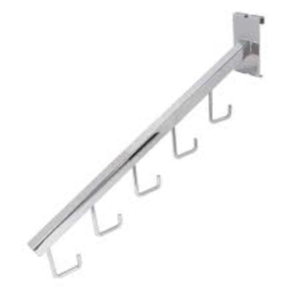 18 Inch Chrome Gridwall Waterfall Hook with Five JHook Bracket for Maximized Display Capacity