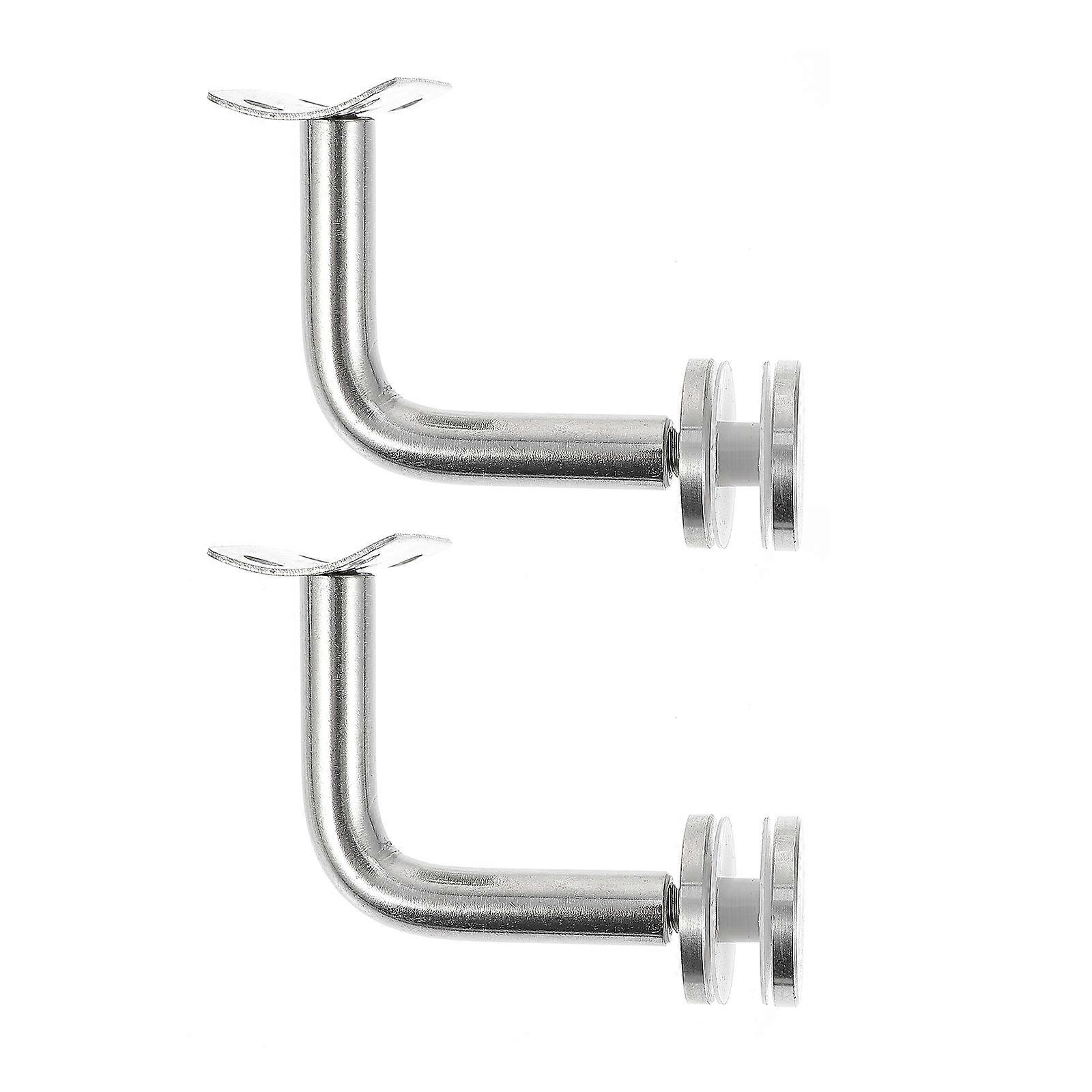 Stainless Steel Handrail Wall Mounted Bracket Silver 2Pcs Banister Support