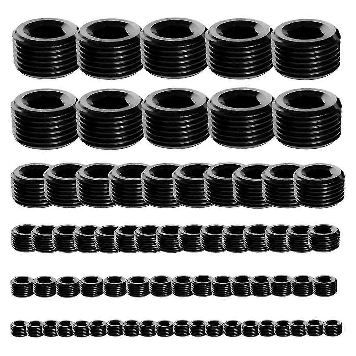 Male Internal Hex Thread Socket Pipe Plug Fitting Assortment Kit,A