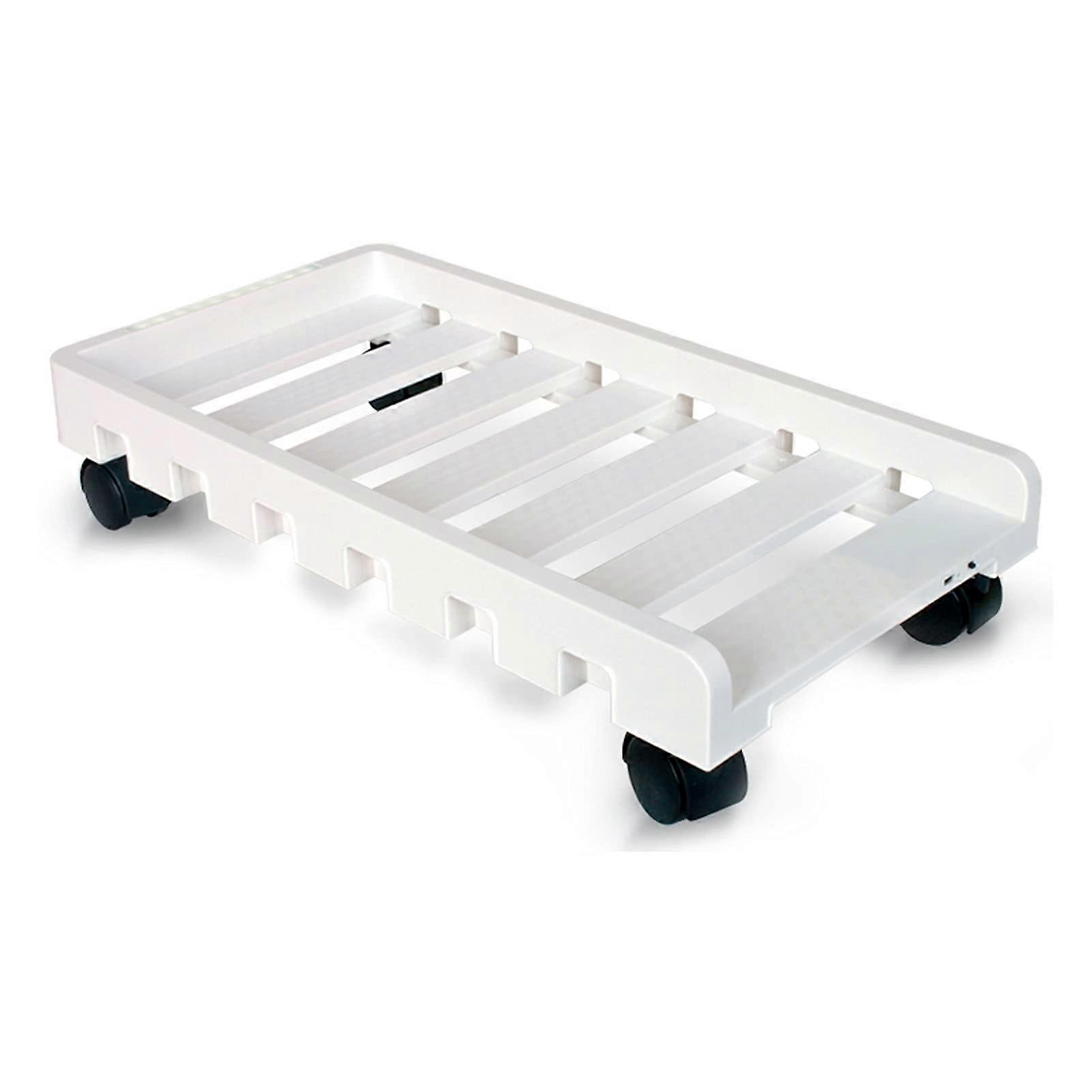 Adjustable Computer Tower Stand with Wheels and Protective Baffles for Under Desk Floor Use