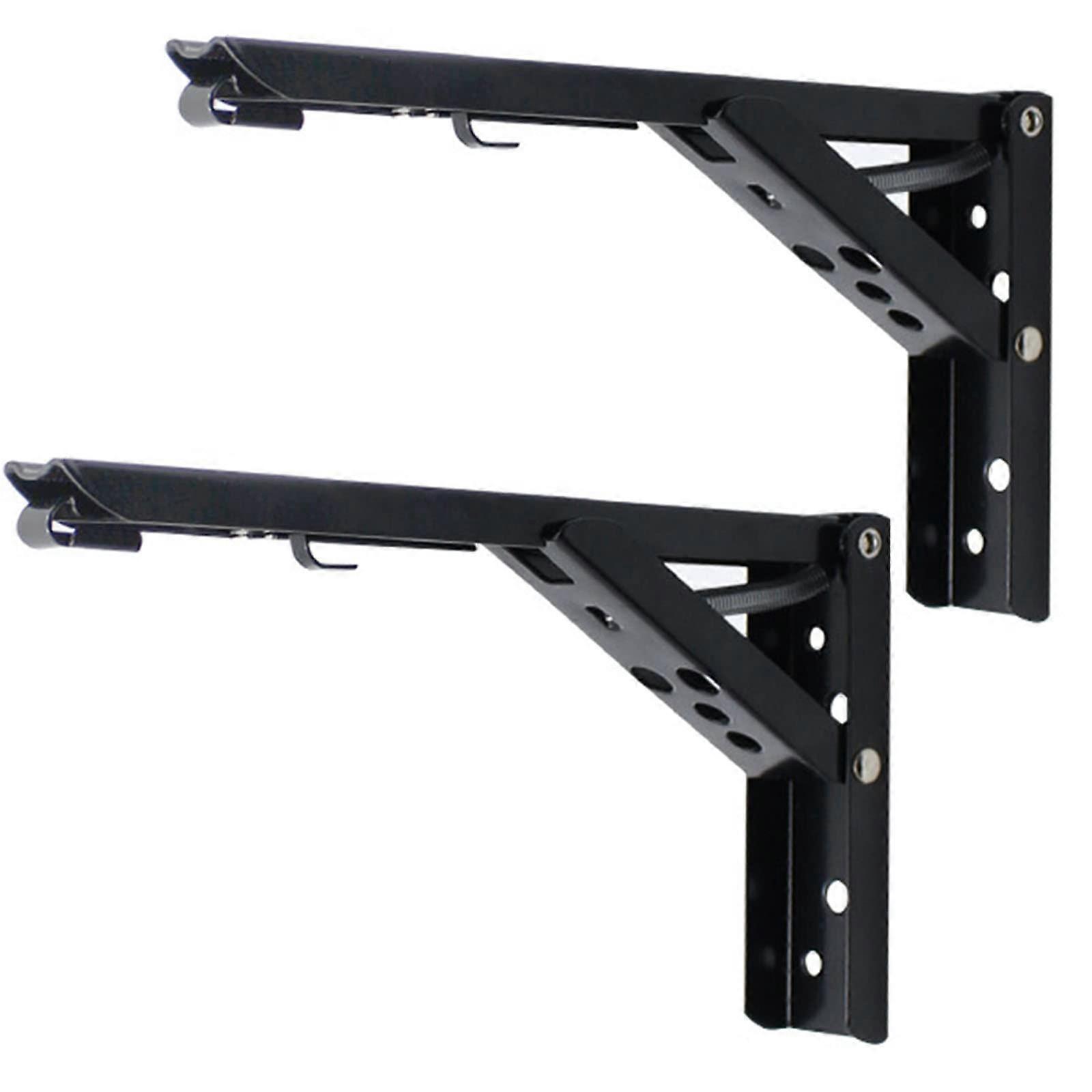 8 Inch Heavy Duty Folding Shelf Brackets Wall Mounted Foldable SpaceSaving Triangle Support