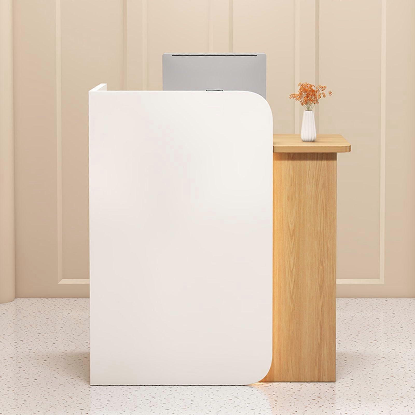 Reception Desk with Lockable Security Drawer, Compact Front Counter for Small Spaces 80x45x95cm