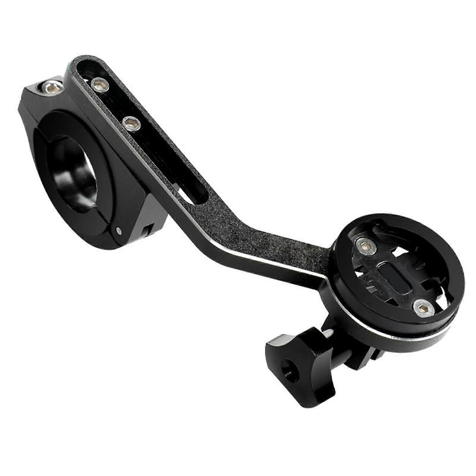 Bike Computer Mount with Adjustable Viewing Angle, Extended Front Handlebar Combo for Camera and Light, Oxide Black
