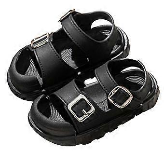 Kindersandalen voor jongens, geschikt voor buitenactiviteiten zoals wandelen en sport, casual strandschoenen voor meisjes, zomerschoenen met stevige zool, waterschoenen, zwart, 6,5-7 jaar.