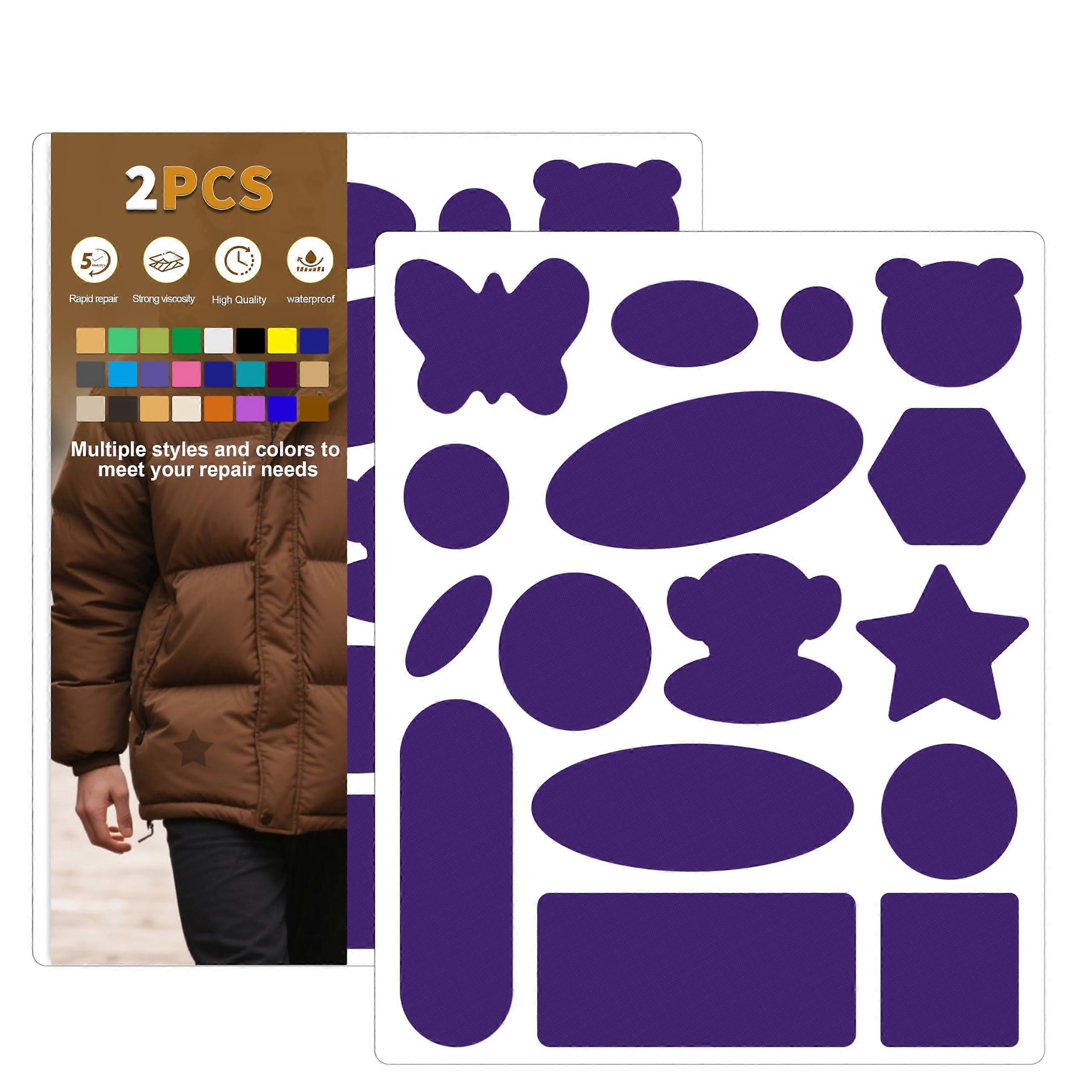 Down Jacket  Patch Waterproof SelfAdhesive Nylon 7x9in Dark Purple 2pcs for Puffy Jackets