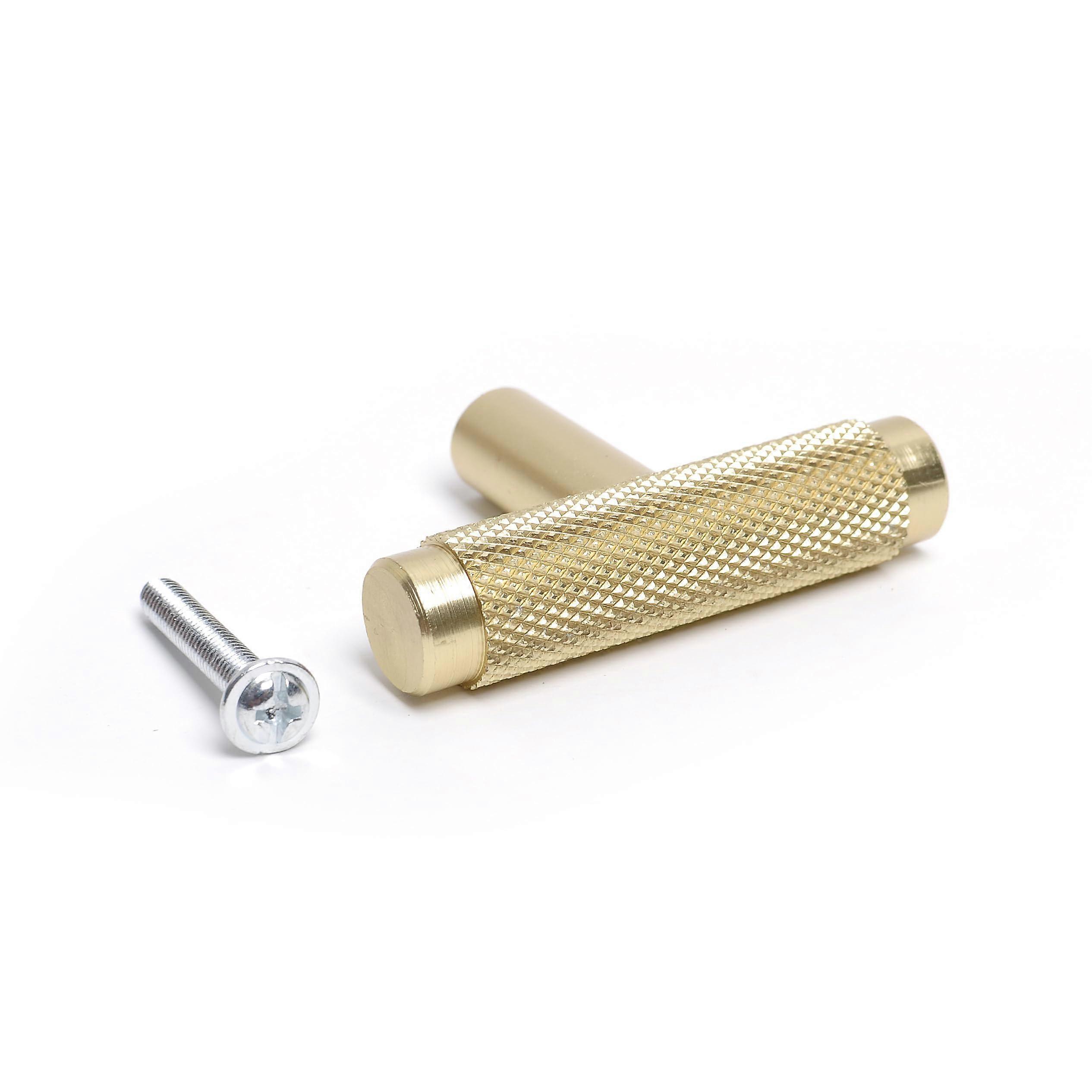 Gold Knurled Cabinet Knobs Pack of 10 Modern Kitchen Drawer Pulls for Uniform Styling