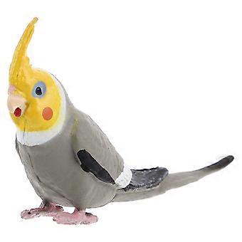 Modelo de papagaio calopsita realista para decoração de casa Estatueta de pássaro artificial Ornamento de escultura de papagaio para decoração ao ar livre Simulação de brinquedo de papagaio de pássaro
